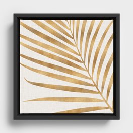 Metallic Gold Palm Leaf Framed Canvas