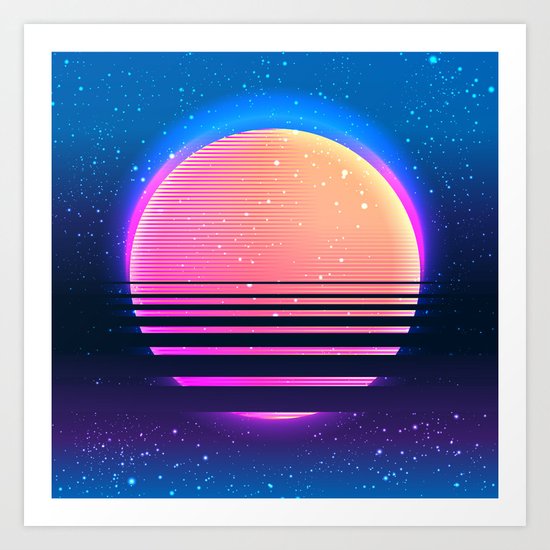 Retro Vintage 80s Or 90s Geometric Style Abstract Art Art Print By