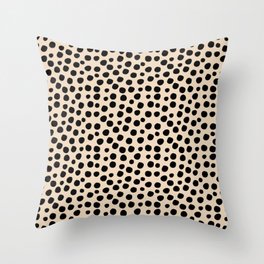 Irregular Small Polka Dots black Throw Pillow