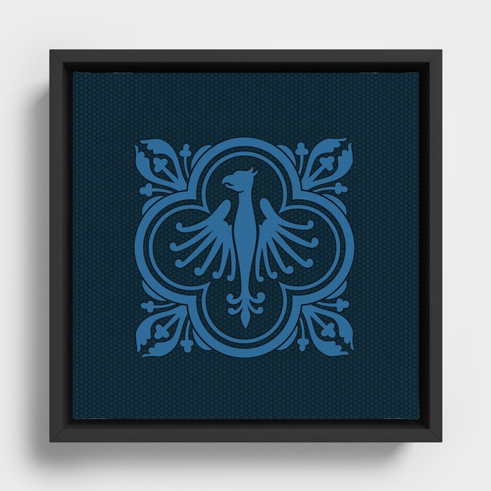 Phoenix - Deep Ocean Blue Framed Canvas