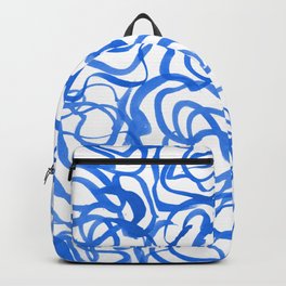 Blue Watercolor Abstract Swirls Backpack