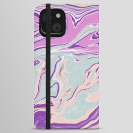 Purple Liquid Marble iPhone Wallet Case