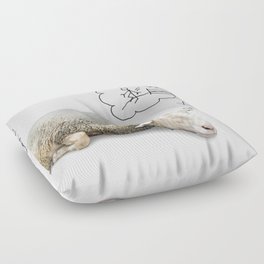 Funny Concept Cute Sheep Lots Wool Floor Pillow