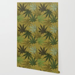 cannabis weed marihuana leaves botanical plants mustard Wallpaper