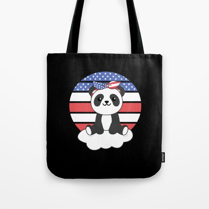 Panda For Fourth Of July America Flag Usa Tote Bag