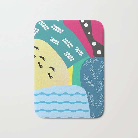 Abstract summer route Bath Mat