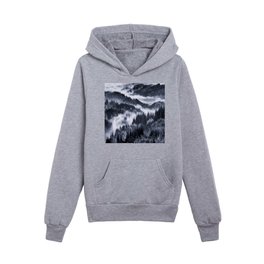 Misty Forest Mountains Kids Pullover Hoodies