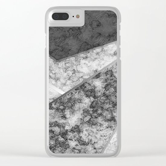 Combined abstract pattern in black and white . Clear iPhone Case