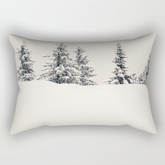 Fir Trees In A Winter Landscape Rectangular Pillow