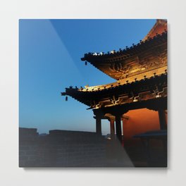 China Photography - Lit Up Temple Under The Blue Night Sky Metal Print