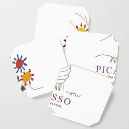 Picasso Exhibition - Mains Aus Fleurs (Hands with Flowers) 1958 Artwork Coaster
