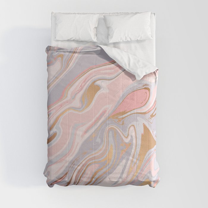 Marble and Gold 005 Comforter by BlueLela | Society6
