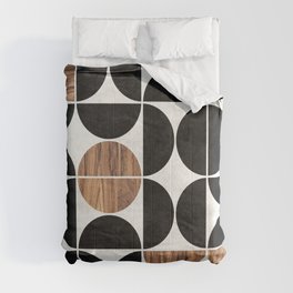 Mid-Century Modern Pattern No.1 - Concrete and Wood Comforter