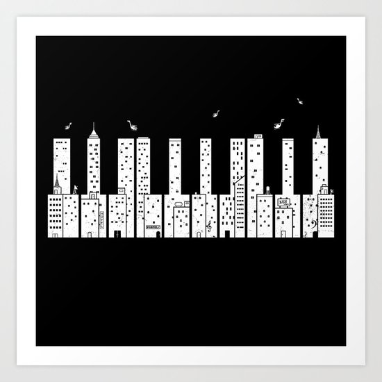 Piano Skyline Art Print