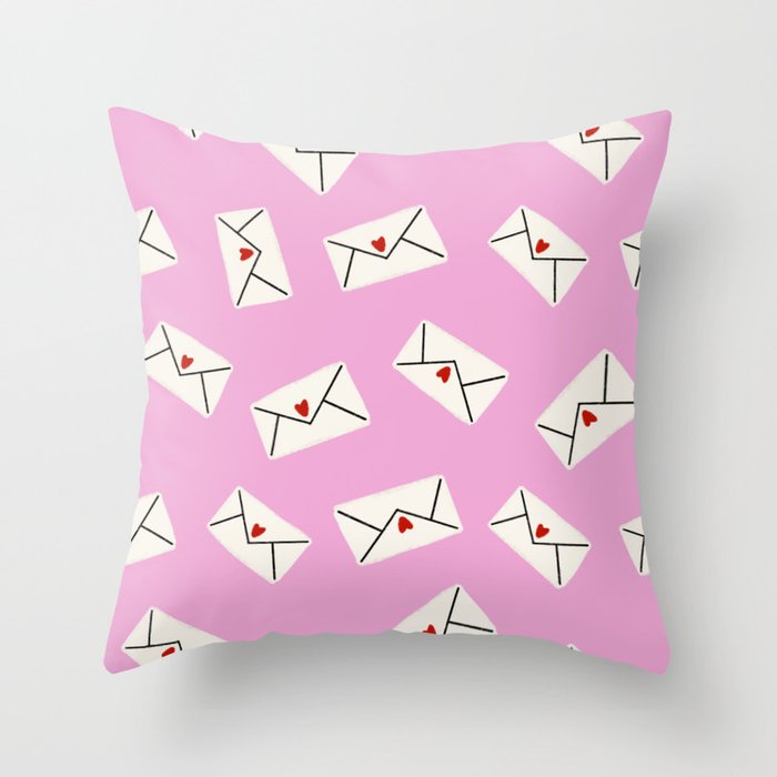 Love Letter Lilac Throw Pillow