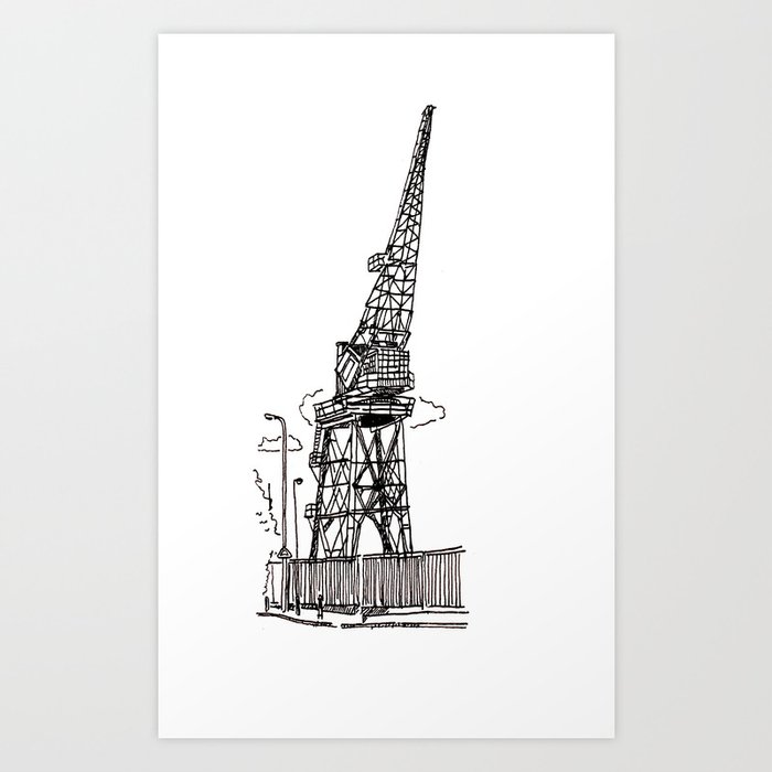 Docklands Crane Art Print
