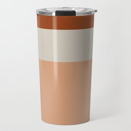 Minimalist Color Block Triple Stripe in Apricot, Rust Clay, and Putty Travel Mug
