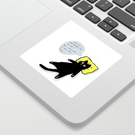 A lazy black cat Sticker