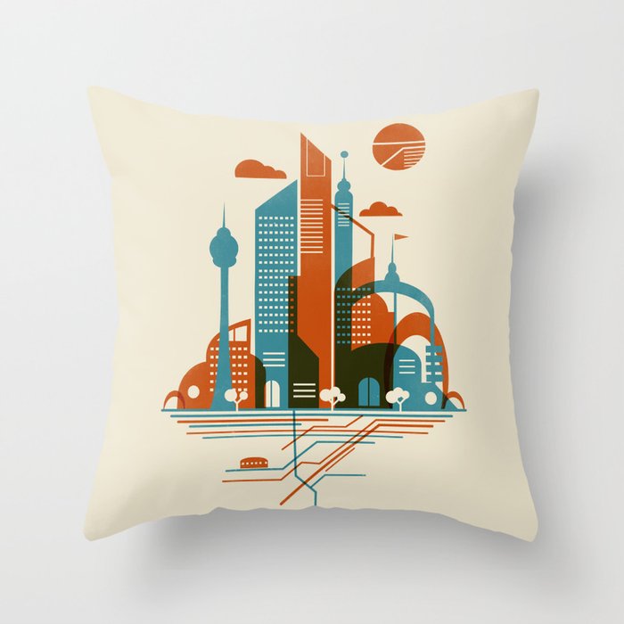 From the Subway to the Sky Throw Pillow
