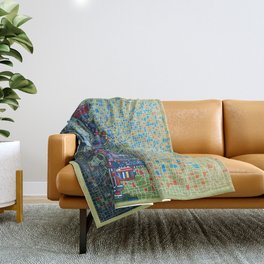 detroit city skyline Throw Blanket