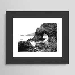 Low Tide Length by Jessi Fikan Black and White Framed Art Print