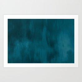 Tropical Dark Teal Inspired by Sherwin Williams 2020 Trending Color Oceanside SW6496 Fusion Water Color Blend Art Print