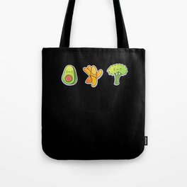Avocado Broccoli Vegan Vegetables Tote Bag