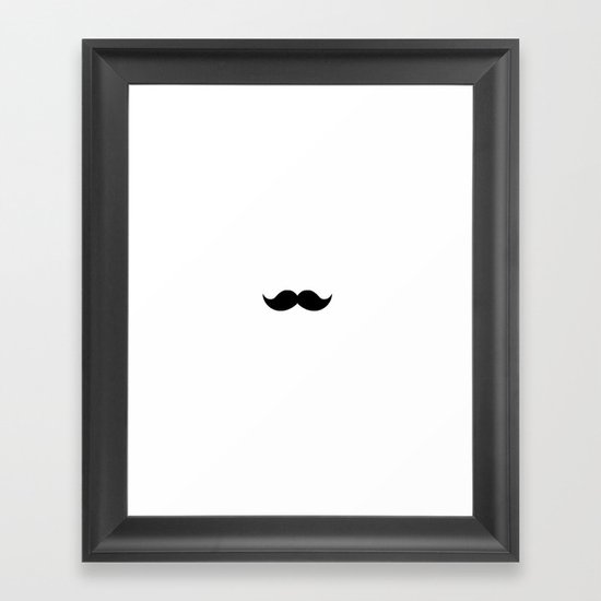 white mustache Framed Art Print
