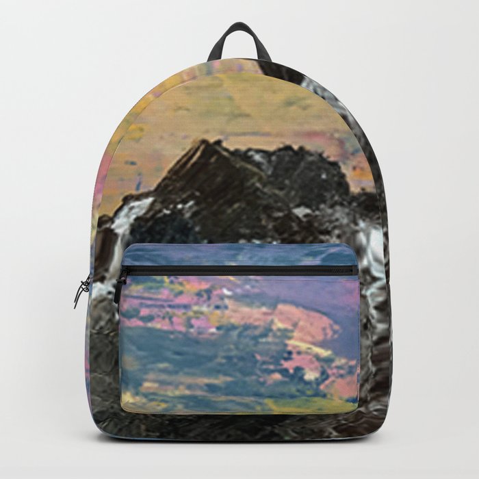 Arapahoe National Forest [3]: a colorful abstract mixed media mountain range Backpack