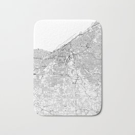 Cleveland White Map Bath Mat | Abstract, Clevelandmap, Graphicdesign, Vector, Architecture, Digital, Design, Black And White, Pattern, Minimal 