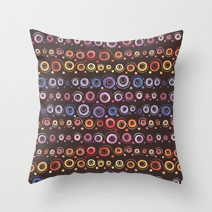 Watercolor abstract geometric ethnic pattern hand painted Throw Pillow