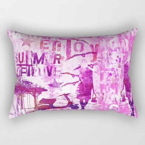 pink urban mixed media art Rectangular Pillow