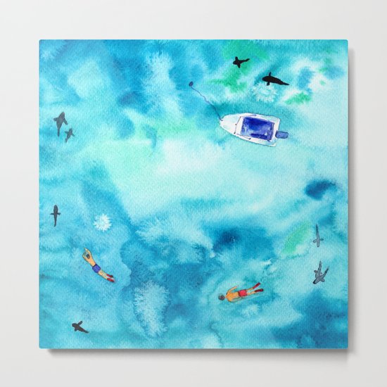 One summer day || watercolor Metal Print