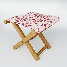 Red Dark Raspberry Spiral Dots Pattern Folding Stool