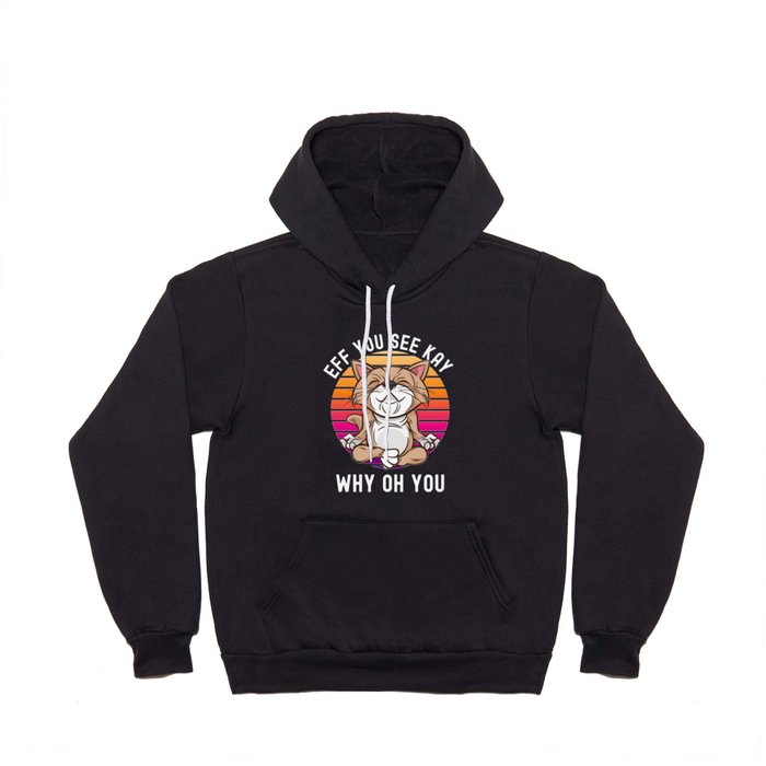 Eff You See Kay Why Oh You Cat Retro Vintage Hoody