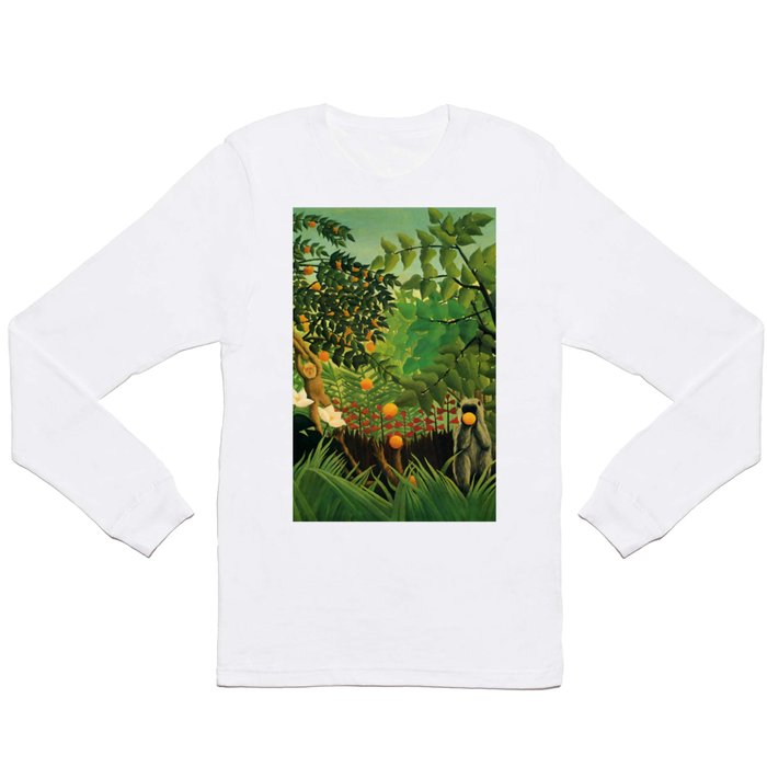 Henri Rousseau "Monkeys in the jungle - Exotic landscape" Long Sleeve T Shirt