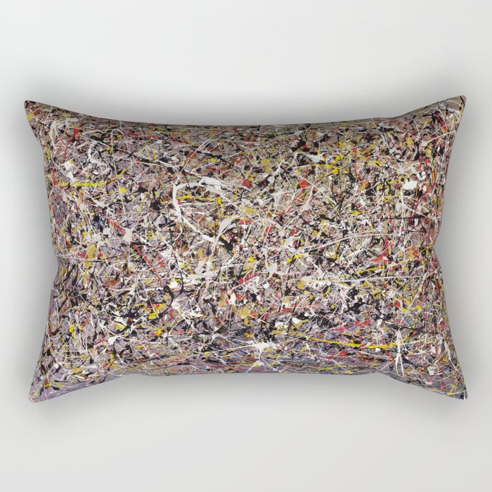 Intergalactic - Jackson Pollock style abstract painting by Rasko Rectangular Pillow