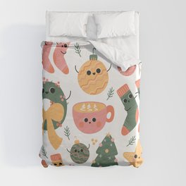 Very Cute Happy Holiday Duvet Cover