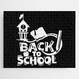 Cute Back To School Illustration Kids Quote Jigsaw Puzzle