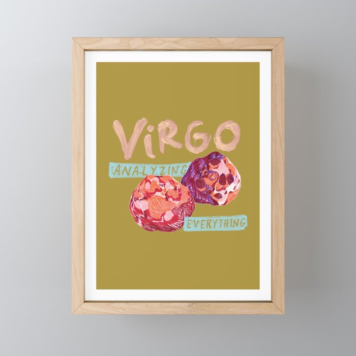Virgo Perfection in Mustard Yellow | Zodiac Series Framed Mini Art Print