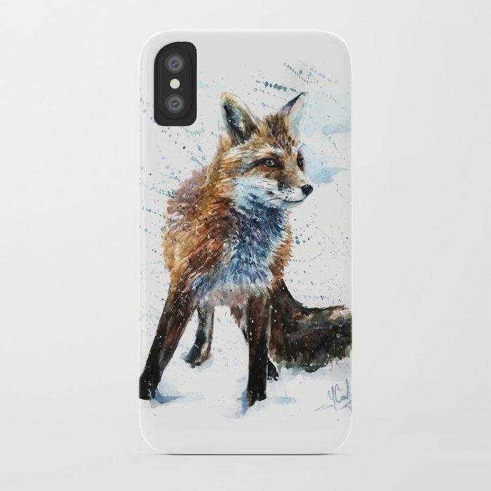 Fox watercolor iPhone Case