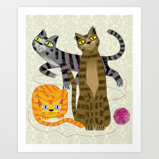 Three Cool Cats Art Print