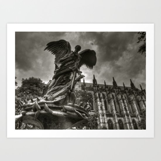 Angel with a sword Art Print