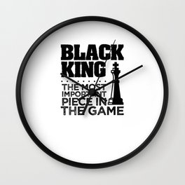 Black king is important Wall Clock