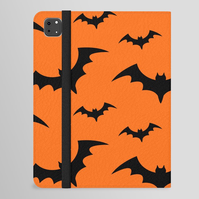 Halloween Bats Orange & Black iPad Folio Case