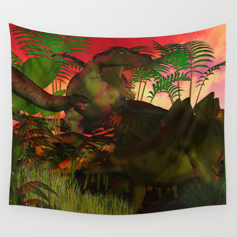 Fantasy Worlds 3d Dinosaur Wall Tapestry By Bohemianbound Society6