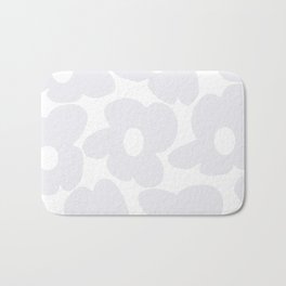 Large Winter Gray Retro Flowers White Background #decor #society6 #buyart Bath Mat