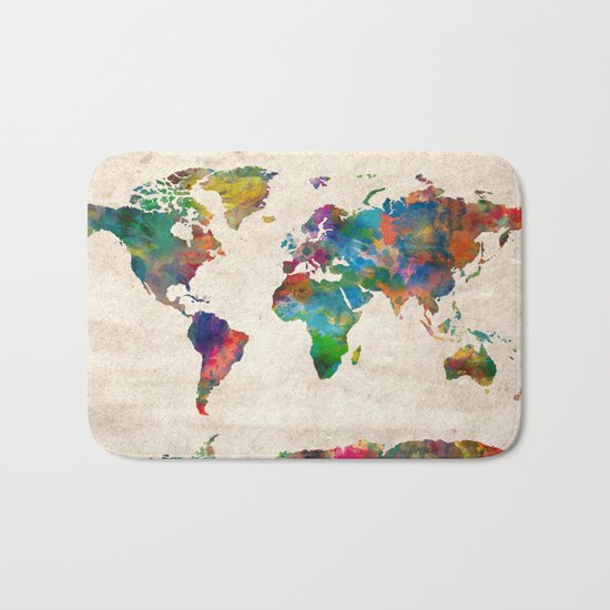 world map Bath Mat