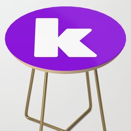 k (White & Violet Letter) Side Table
