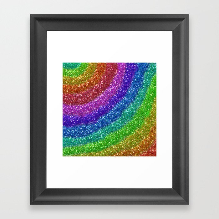 Rainbow Glitters Framed Art Print